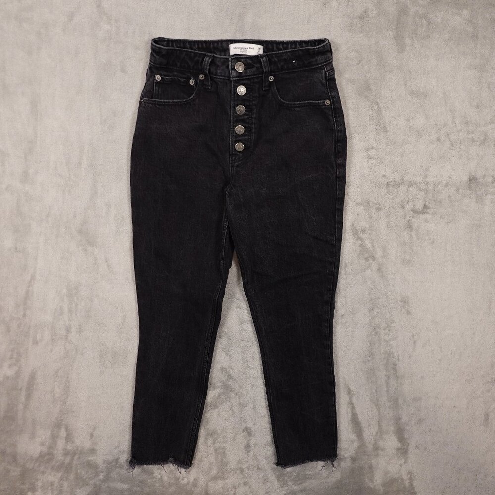 Abercrombie & Fitch Curve Love The Skinny High Rise Jeans Black Wash Size 26 / 2